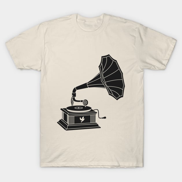 Vintage Gramophone (V2) T-Shirt by PlaidDesign